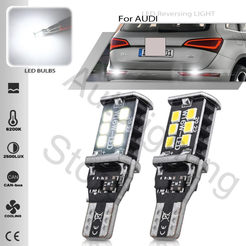 2X T15 W16W  For Audi Q5 A4 B8 B9 2008-2020 Canbus Led Back-up Reversing Light Bulb Stop Light in B