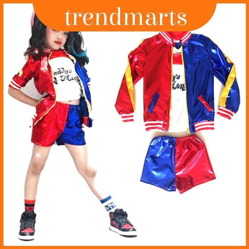 ชุดฮัลโลวีนสาวที่น่าทึ่ง ตัวละครจาก Suicide Squad Harley Quinn สำหรับเด็ก