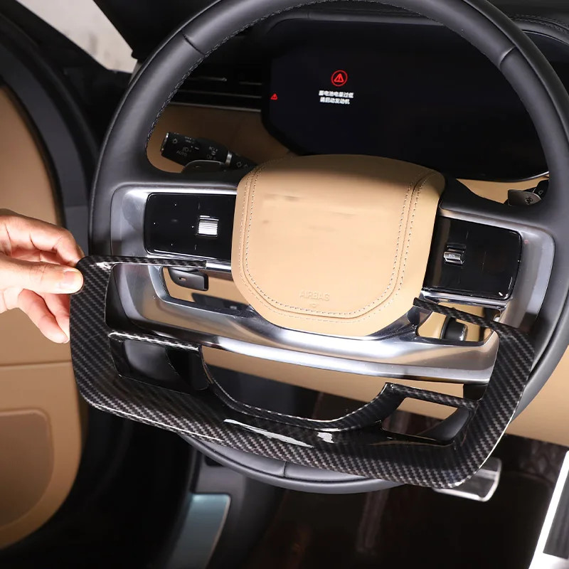 ABS Carbon Fiber Car Steering Wheel Decorative Frame Sticker For Land Rover Range Rover Vogue L460