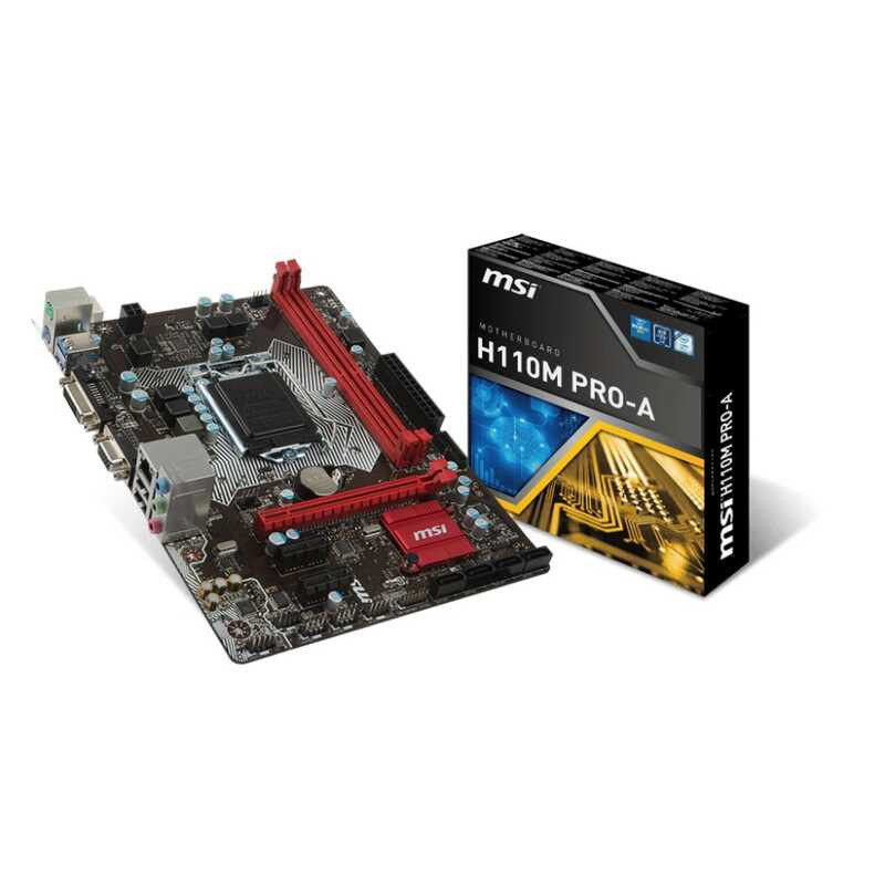 MSI H110M PRO-A เมนบอร์ดเดสก์ท็อป LGA 1151/DDR4 สําหรับ Intel H110 รองรับ 6/7 SATA III เดิมใช้เมนบอร