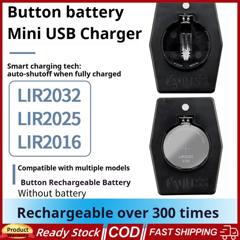 Universal ปุ่มแบตเตอรี่ Charger ประเภท C ชาร์จ LIR2016 LIR2025 LIR2032 LIR2430 LIR2450 ปุ่มเซลล์แบตเตอรี่ชาร์จ USB-C ชาร์จ