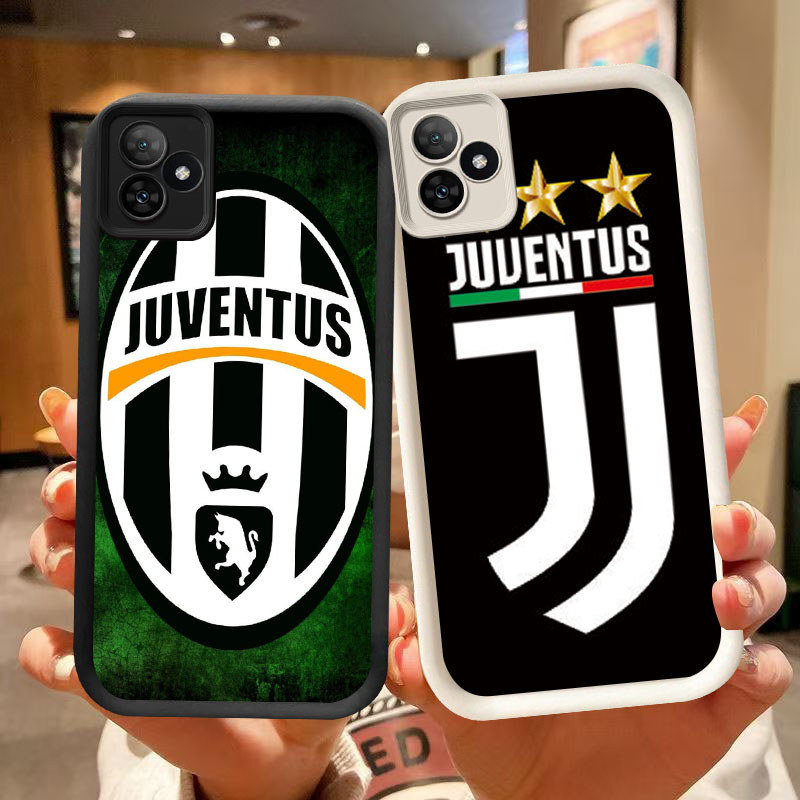 DK-68 JUVENTUS Silicone Casing สีดําและสีขาว สําหรับ Realme 15T 5G