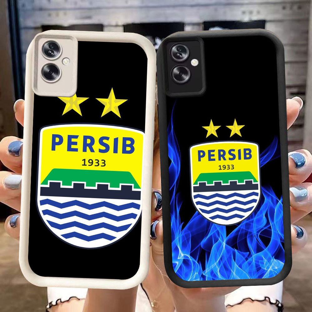 DJ-4 AING PERSIB ฟุตบอล club ปลอกซิลิโคนสีดําและสีขาวสําหรับ OPPO Realme Narzo A3X จริง A79 A5i C35 
