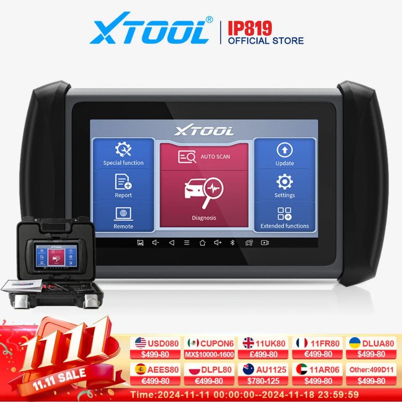 XTOOL InPlus IP819 Car Diagnostic Tools ECU Coding Automotive Scanner 36+ Services OBD2 Scanner Aut
