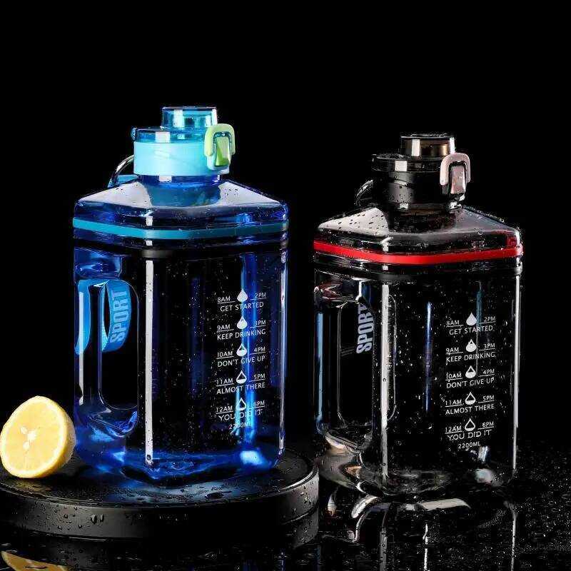 C 2.2 Liter Water Bottle Gym Large Capacity Pc Material Portable Travel Bottles Water Cup Bucket Cu