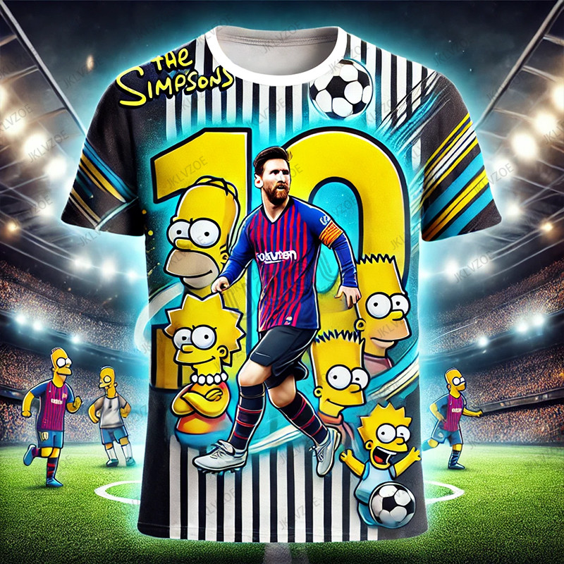 Disney CHATGPT ออกแบบ Simpsons กีฬา O-คอสั้นแขนสั้นฤดูร้อน Mens Tshirt 10 Jersey ชุดฝึกซ้อมเด็ก/ผู้ใ