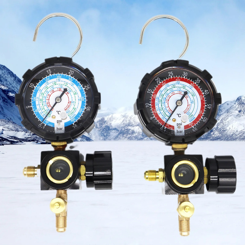 R410a Diagnostic Manifold Freon Gauge Set High Pressure A/C Refrigeration Tool for R22/R410A/R134A/
