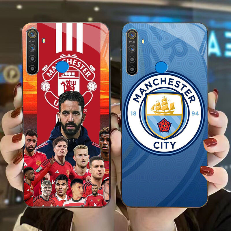 DK-89 Manchester City Casing GLASS soft frame สีดํา OPPO Realme Narzo Reno F27 20 C65 3 5i 5 20A 7 3