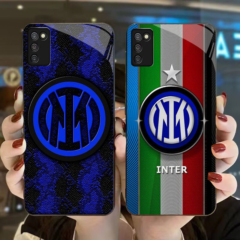 DK-66 Inter Milan Casing GLASS soft frame สีดํา Samsung A02S M02S A03S 164mm A51 166mm A71