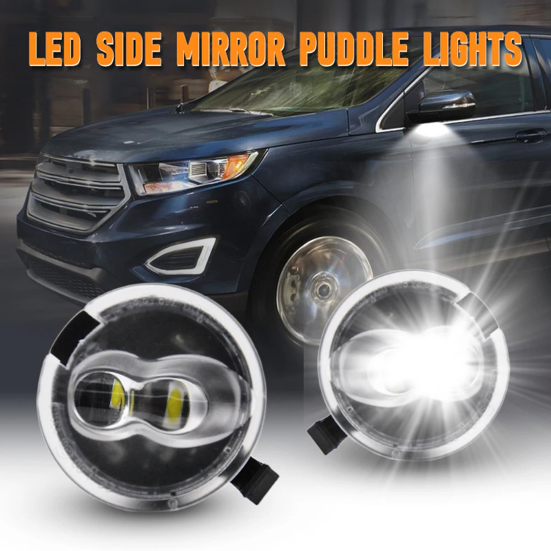 2pcs LED Side Mirror Puddle Lights 5F1Z-13B375-A For Ford Edge Expedition Explorer F-150 Fusion For