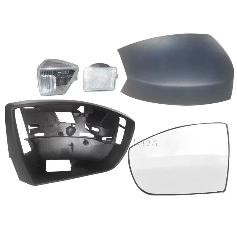 Rear Mirror Glass Cover Frame Turn Signal Light Puddle Light No Bulb for Ford C-MAX 2011-2015 S-MAX