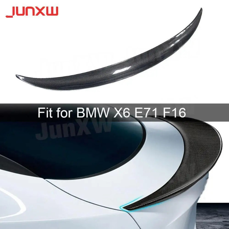 For X6 Carbon Fiber Rear Spoiler Wings For BMW X6 E71 F16 2008-2018 P Style Car-Styling