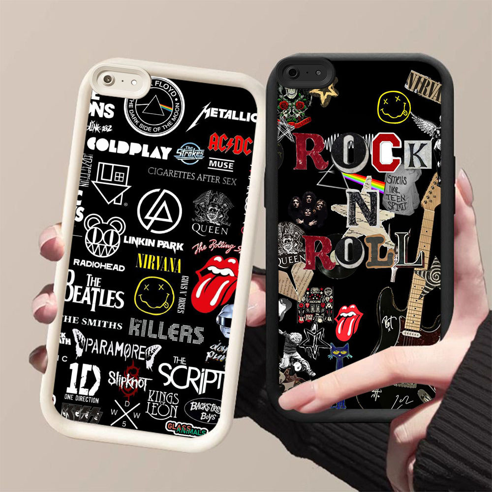 DJ-41 Rock Band ปลอกซิลิโคนสีดําสีขาวสําหรับ OPPO Realme Narzo Narzo50iPrime A37 C30S A39 N65 P1 C30