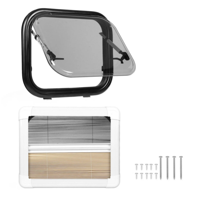 500 x 400mm RV Window Aluminum Alloy 45° Maximum Opening Angle RV Push Out Window for RV Camper Tra