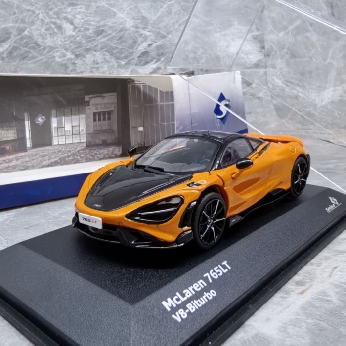 SOLIDO 1/43 MCLAREN 765LT MCLAREN รถรุ่นโลหะผสมสีส้มเครื่องประดับแบบคงที่