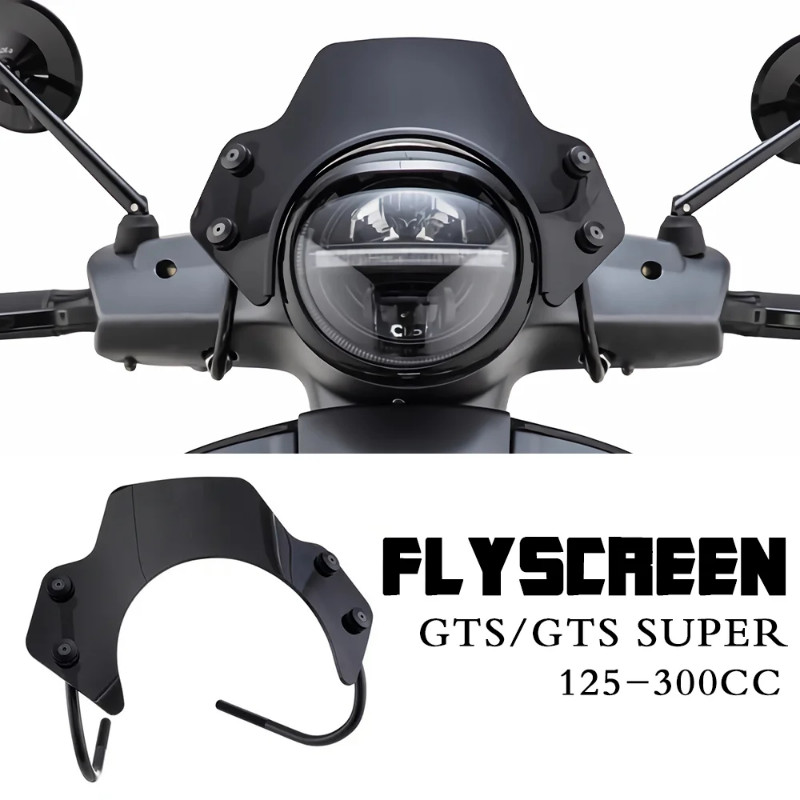 GTS300 GTS125 Motorcycle Flyscreen for Vespa GTS300/GTS Super 125-300cc Front Windshield GTS 300 GT