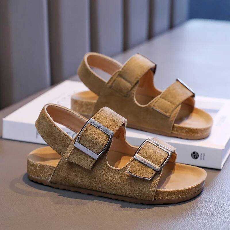 C Beach Shoes Childrens Frosted Cork Sandals For Boys And Girls 2025 Summer Comfortable And Cool Ou