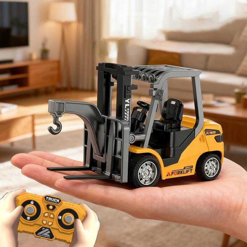 C 1/64 RC Alloy Forklift Engineering Vehicles Model Collection Mini Remote Control Simulational Tru