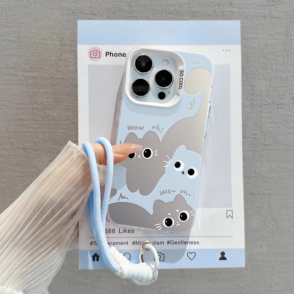 น่ารักสีเทาสีฟ้าแมวเคสโทรศัพท์สําหรับ Honor 400 200 Pro 90 Lite X9B X6B X6C X9A X9D X7B X7A X7D X8A X5 Plus X9C สมาร์ท 5G - รูปที่ 2