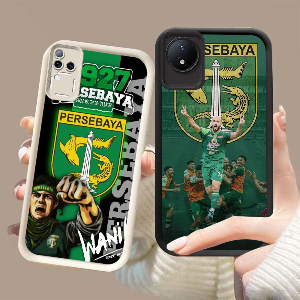 DK-76 Persebaya ปลอกซิลิโคนสีดําและสีขาวสําหรับ VIVO Y29 Y02a V50 V30E V30 T4 Y02 Y02t Pro 5G