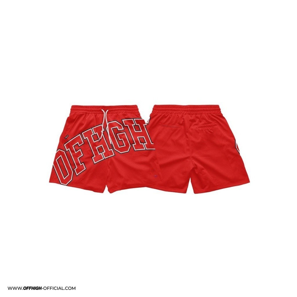 (JING01)MNL ARCH MESH SHORTS - สีแดง