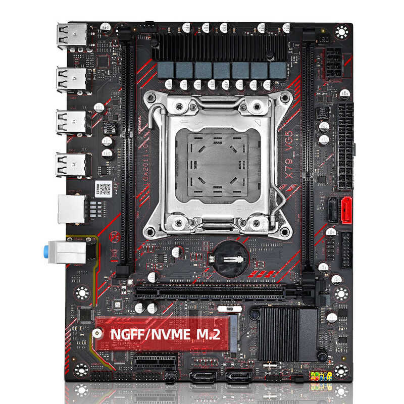 ZSUS X79 เมนบอร์ดชุด Intel LGA2011 Xeon E5 2630 V2 CPU DDR3 1*16GB ECC RAM หน่วยความจําสนับสนุน M.2 