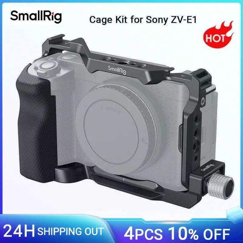 SmallRig ZV-E1 ชุดกรงซิลิโคน Grip & Cable Clamp สําหรับกรณีสําหรับ Sony ZV-E1 w Quick Release แผ่นสํ