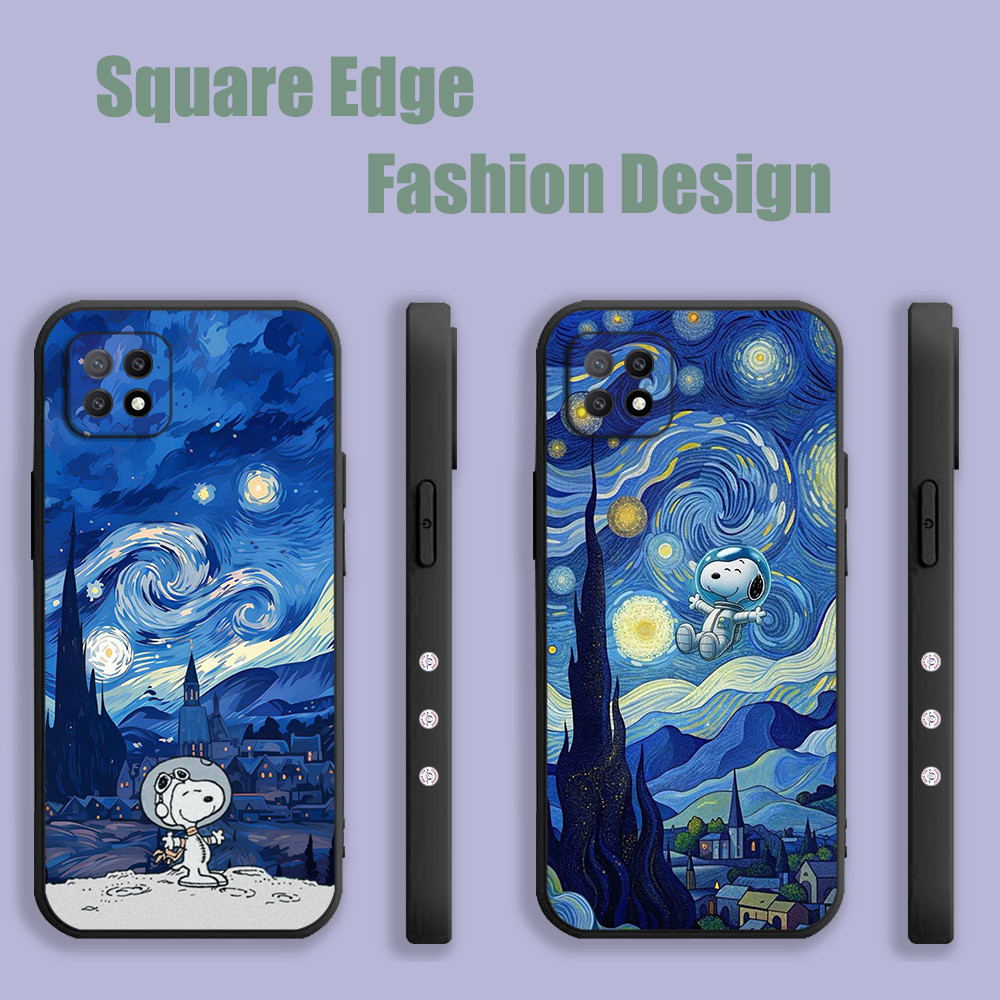 ปลอกสําหรับ Samsung Galaxy S25 S25 ULTRA A16 A36 Snoopy ภายใต้ Van Goghs Starry Sky FRX09 เคสโทรศัพท