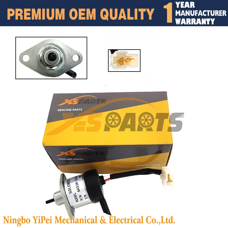12V 6A320-31153 Stop Solenoid 6A320-31153 For Kubota Tractor F2680E F2690 F2690E F3080 F3680