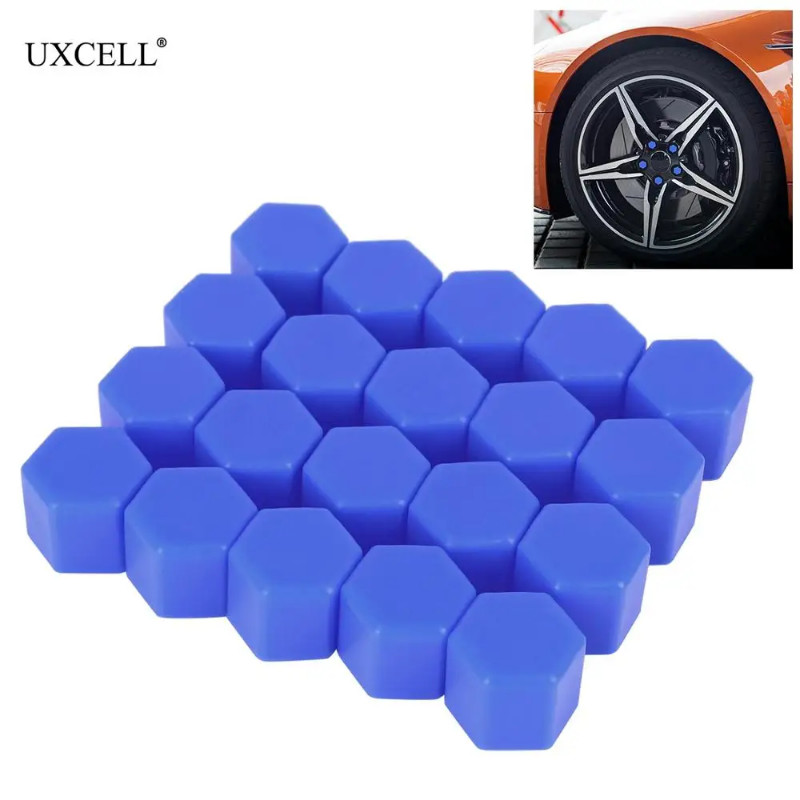 Uxcell 20pcs 19mm Silicone Car Auto Wheel Tyre Lug Hub Covers Nut Bolt Screw Dust Caps Protection W