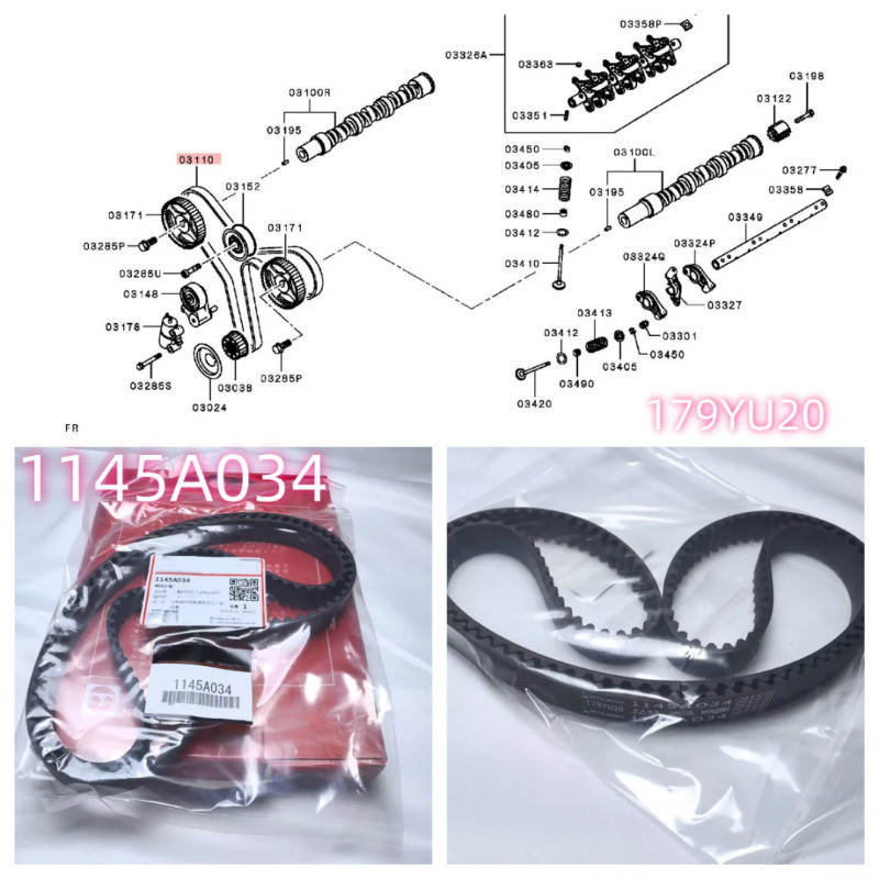 6B31 Engine Timing Belt Fit For Outlander CW6W KH6W KG6W 1145A034 179YU20