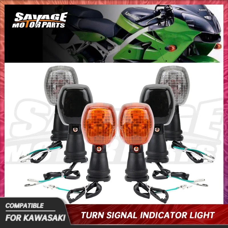 Front Turn Signals Light For KAWASAKI ZX6R ZX7R ZX9R ZXR250 ZXR400 ZXR750 R KLE 250 400 500 ZR-7S M
