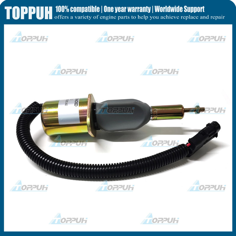 Shut Down Solenoid Compatible with/Replacement for12V Cummins 6CT, 6CTA 3923680 3928160 3932545 J92