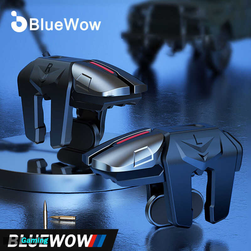 BlueWow PUBG โทรศัพท์มือถือ Trigger Controller FPS เกมยิงจอยสติ๊กปุ่มโลหะหกนิ้ว G21