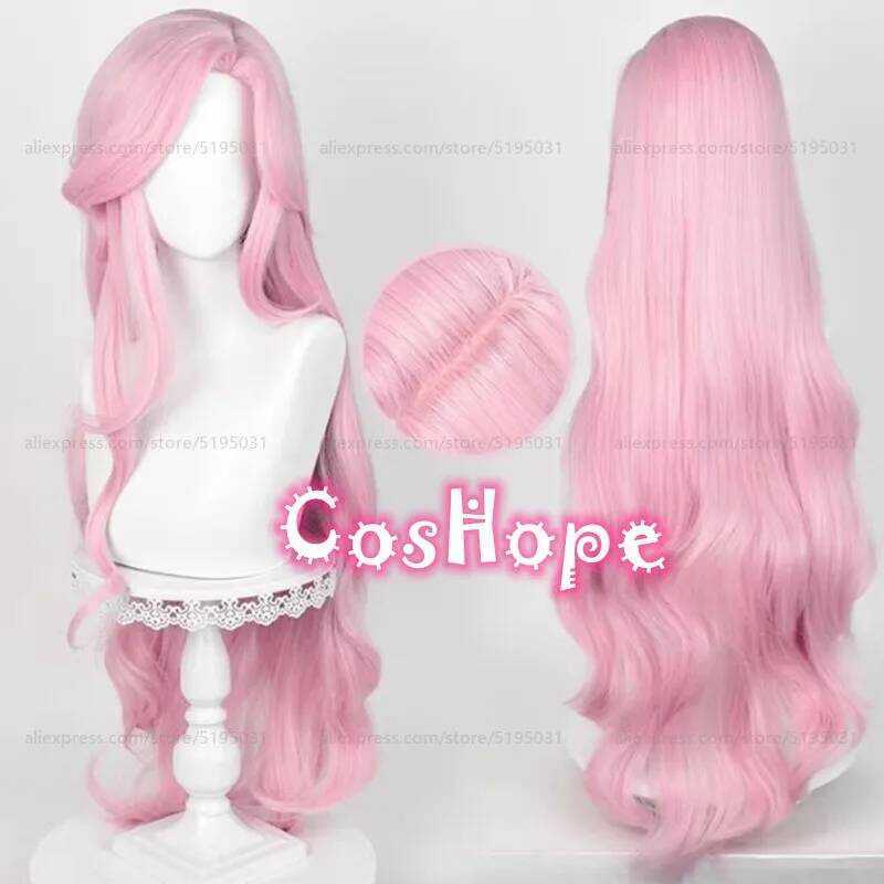 C Fluttershy Cosplay Wig Unisex 100Cm Long Curly Wave Hair Pink Wig Cosplay Anime Cosplay Wi Heat R