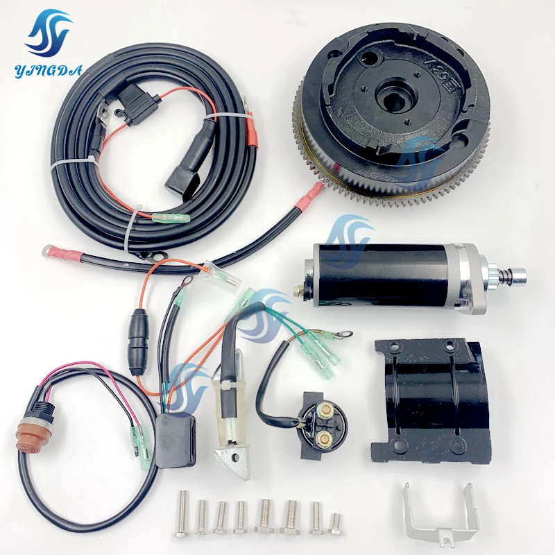 Electric Start Kit For Yamaha Outboard Motor 2T 15HP 30HP 40HP 60HP 85HP F20 Starter Motor Set Elec
