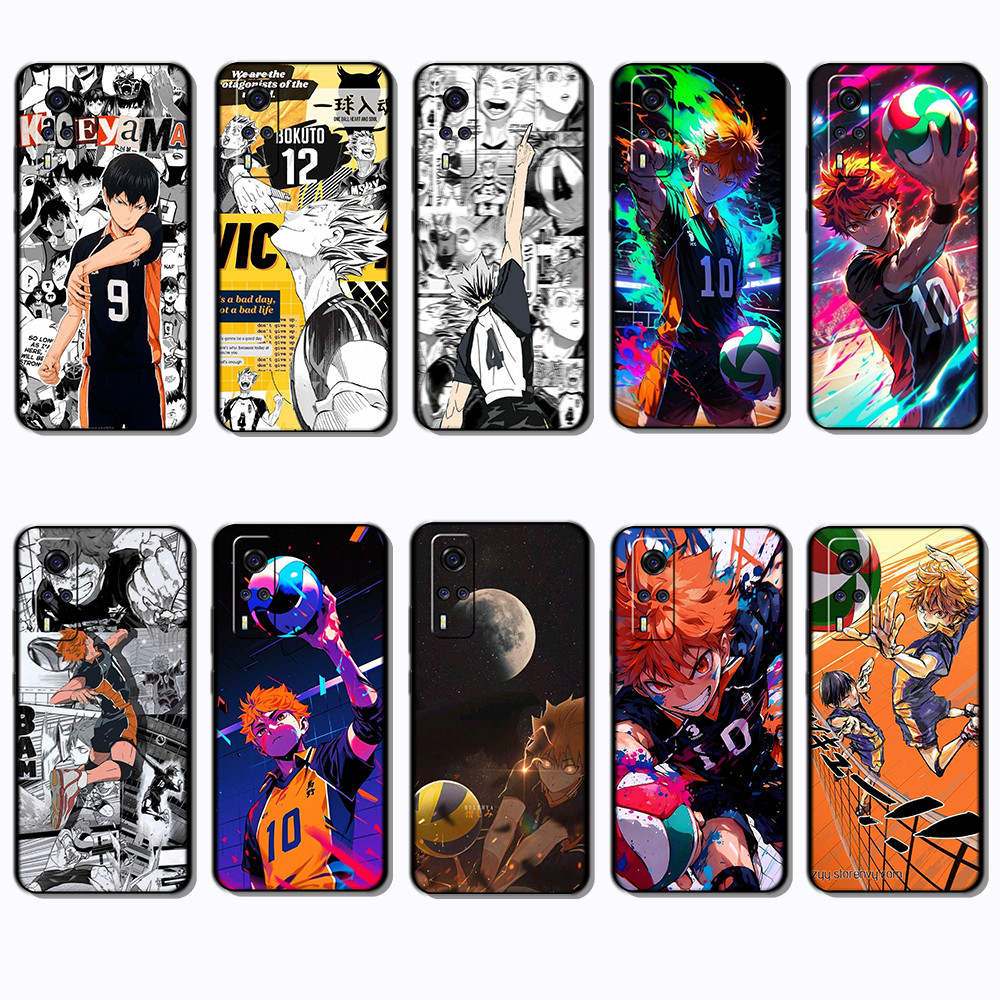 เคสโทรศัพท์สีดําแบบนุ่มสําหรับVivo Y30 Y50 Y31 Y51 2021 BF34 haikyuuเคสโทรศัพท์แฟชั่นป้องกันการตก