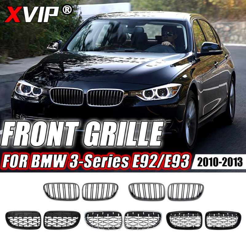 XVIP Matte Double Line Style Front Kidney Grilles For BMW 3 Series E92 E93 2010-2013 LCI 328i 335i