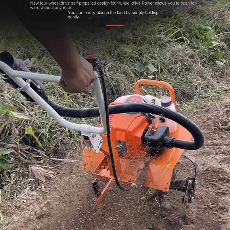 High power cultivator Micro-tillator Small Agricultural Gasoline Rotary Tiller Home Hoe Weeding, Lo