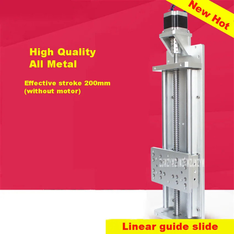 KR100-200MM-1605 Ball Screw Manual Slide Full Aluminum Linear Guide Slide Module Effective Stroke 2