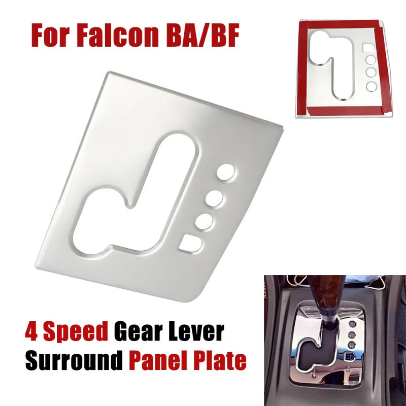Silver Chrome 4 Speed Gear Lever Surround Panel Plate For BA/BF Falcon XR6/XR8/Turbo/XT/Futura Guar
