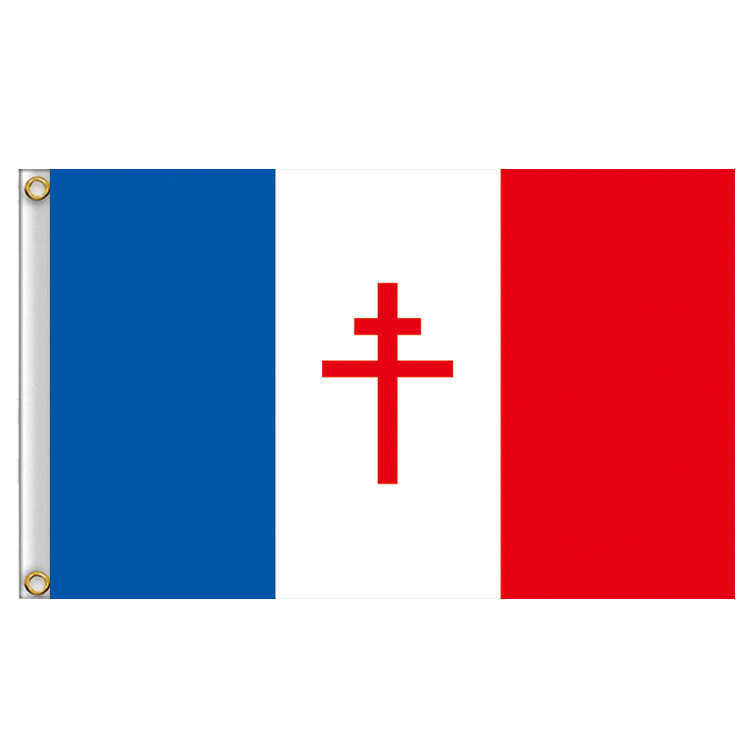 1940-1944 Daigole Freedom French FLAG Rollin Cross FRANCE FLAG 90x150ซม.