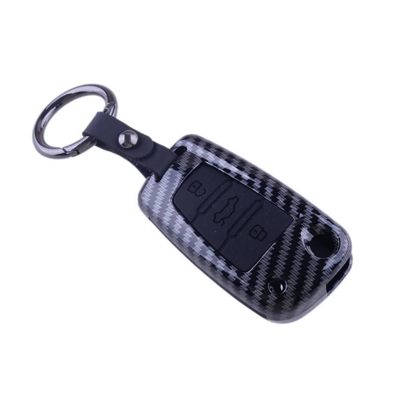 Carbon Fiber Style Remote Key Case Cover Shell Fob Fit for Audi S3 S4 S5 S6 S8 R8 RS4 TT Quattro A1
