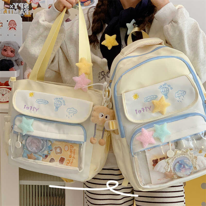 กระเป๋าเป้สะพายหลังสำหรับนักเรียนประถมหญิง .grade 3-6 ความจุมาก น้ำหนักเบา ดีไซน์สวยงาม