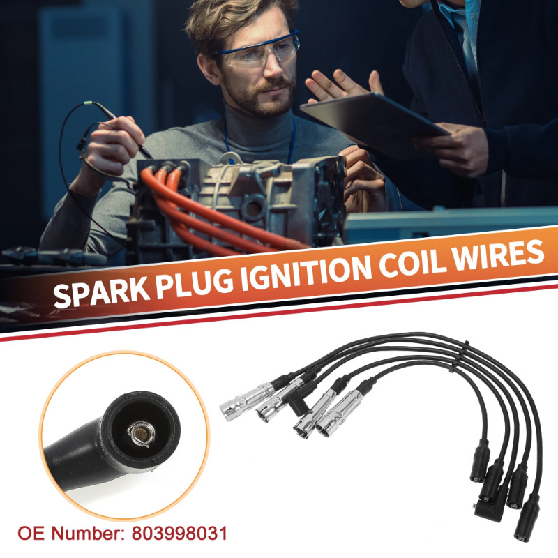 UXCELL 5 Pcs Spark Plug Wire Ignition Coil Cable No.803998031 for VW Passat 32B 1.6L