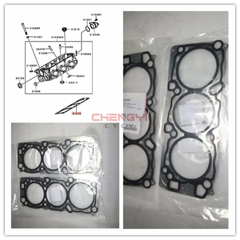 6G74 2PCS Cylinder Head Gasket Engine Gasket For Pajero Montero K89W K99W KH9W V25W V45W V65W V75W