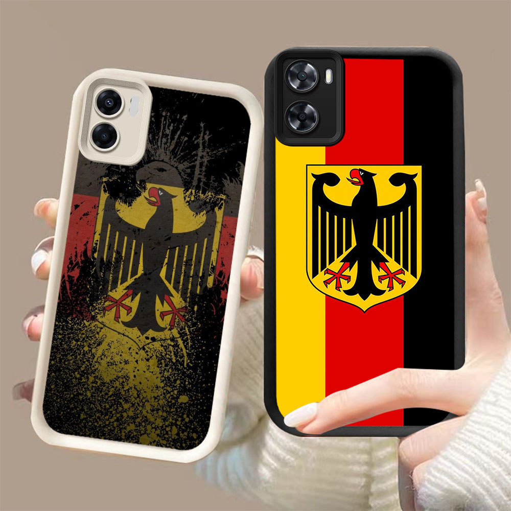 DK-61 DEUTSCHER FOOTBALL BUND ปลอกซิลิโคนสีดําและสีขาวสําหรับ OPPO Realme A77s 9i A96 C33 A76