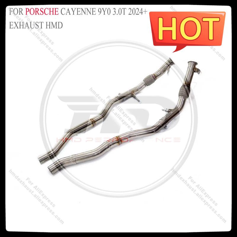 HMD Middle Pipe for Porsche cayenne 9y0 3.0T 2024+ Exhaust System Stainless Steel Performance Reson