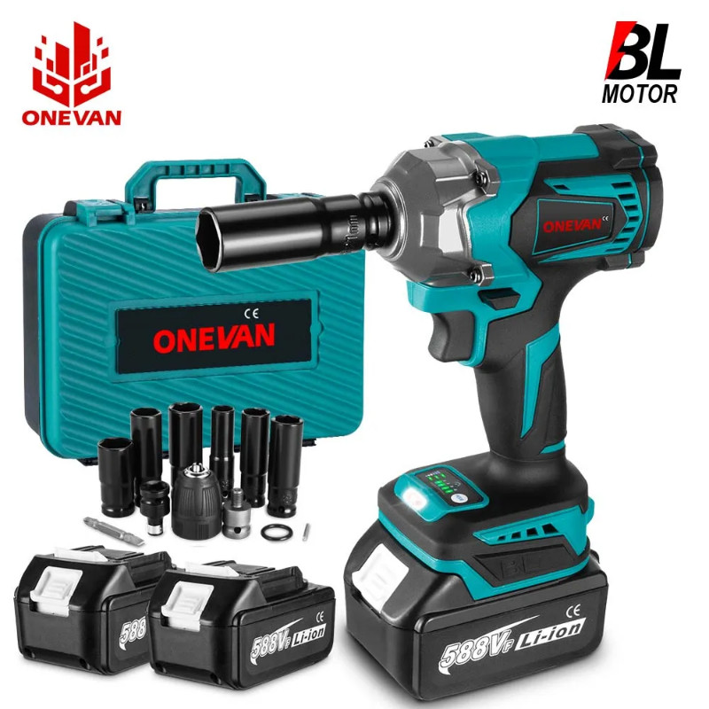 1200N.M Brushless Electric Impact Wrench 1/2 inch Cordless Screwdriver Electric Wrench Drill Power
