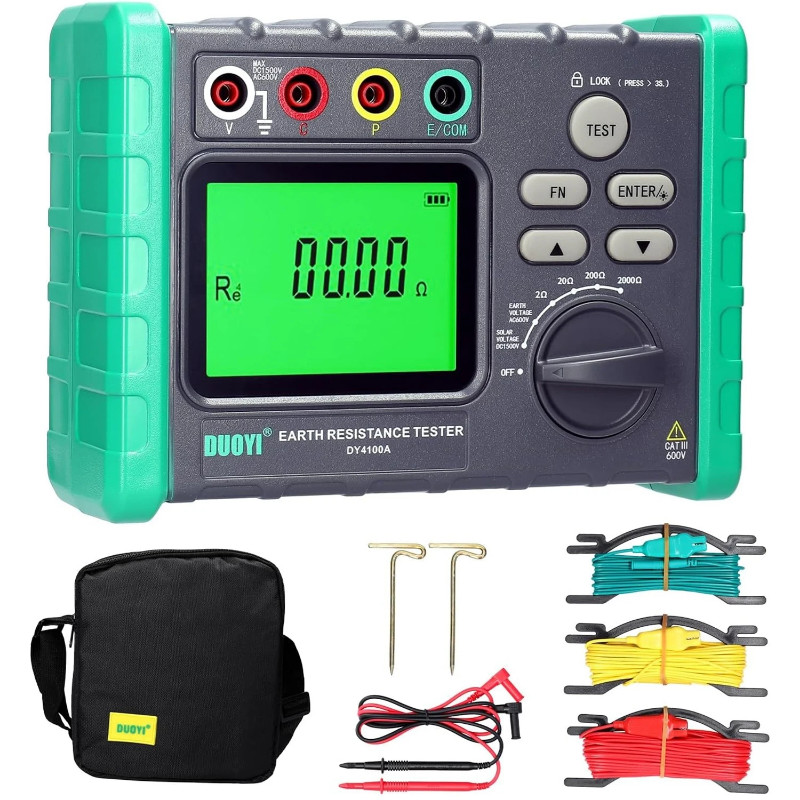 DY4100A/B Resistance Tester Earth Ground Resistance Tester Megohmmeter Measuring Meter Digital LCD